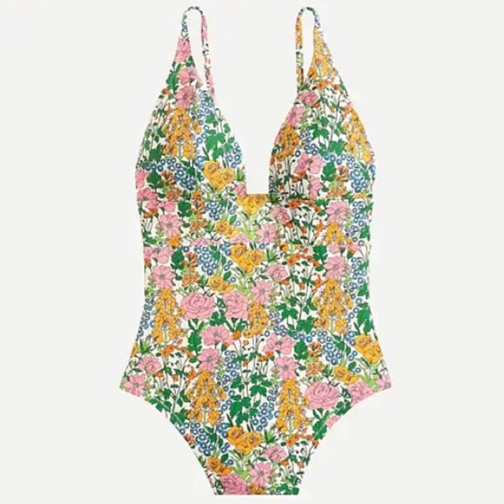 Plunge V-neck onepiece in Liberty Mini Floral Walk